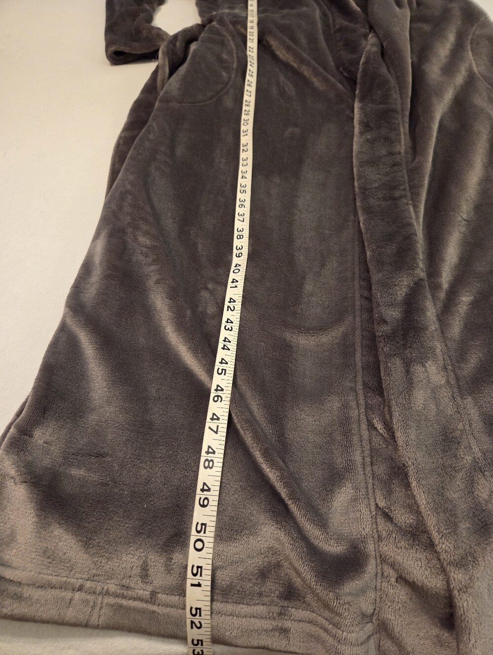 UGG Marlow Charcoal Grey Double-Fleece Knit Tie Waist Long Robe Sleepwear SZ L - Picture 7 of 10